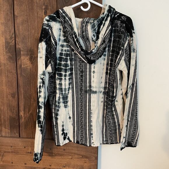 Beach By Exist Size Large Boho Rug Style Baja Hopper Surfer Hoodie Sweatshirt - Picture 6 of 9